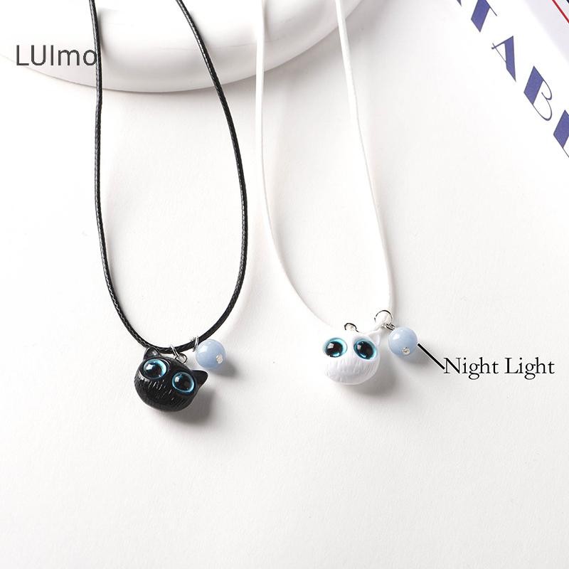 Luimo Gothic Thời Trang Dạ Quang Màu Đen Mặt Dây Chuyền Vòng Cổ Cho Nữ Cô Gái Hoạt Hình Dễ Thương Nhựa Mèo Con Vòng Cổ Trang Sức Phụ Kiện Quà Tặng SBS