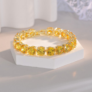 Châu Âu Mỹ ins Phong Cách Mới Vòng Tay Zircon Nhiều Màu Sắc Pha Lê Nữ