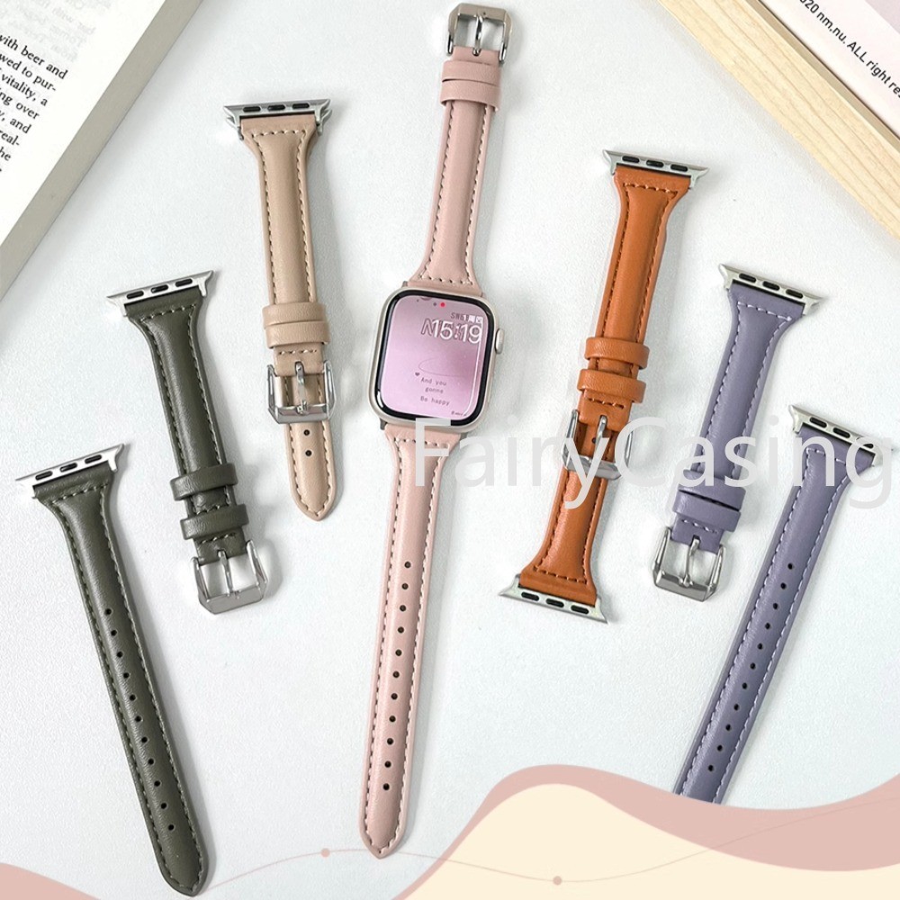 Dây đeo bằng da mỏng S11 Tương thích cho Apple Watch 44mm 40 41mm 49mm 42 / 46mm 45mm Vòng tay IWatch Series 10 9 8 76543 SE Ultra2
