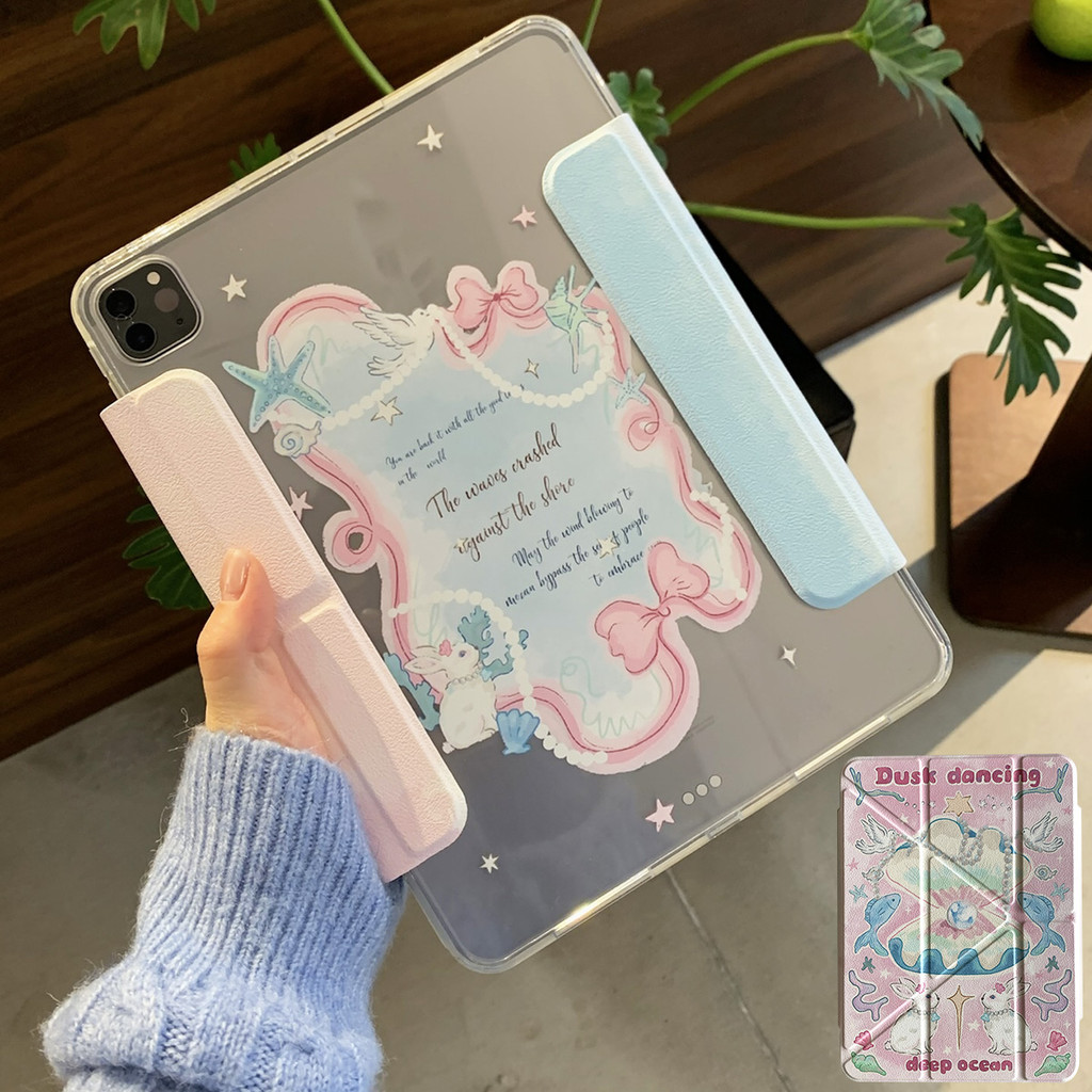 Vỏ Có Thể Tháo Rời Cho Mini6 Mini7 IPad 5 6 7 8 9 10th 11th A16 Air2 Air4 Air5 Air6 10.9 "Pro11 Pro12,9 2018 2020 2021 2022 Air M2 M3 Pro M4 11 13 2024 2025 Đại Dương Sâu