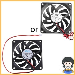 12V 2-Pin 80x80x10mm PC Computer CPU System Heatsink Brushless Cooling Fan 8010