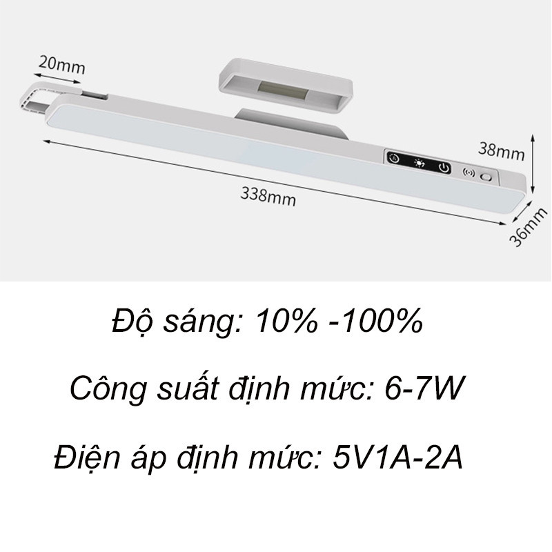 Đèn học led bảo vệ mắt tích điện có remote,Đèn đầu giường bảo vệ mắt từ tính,5 đèn có thể chuyển đổi