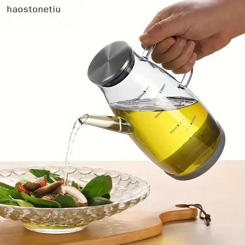HA 600 / 800 / 1000ml Bình Đựng Dầu Có Vòi Nhỏ Giọt Nhà Bếp Nồi Dầu Thủy Tinh Dung Tích Lớn Chống Rò Rỉ Hộp Đựng Dầu n