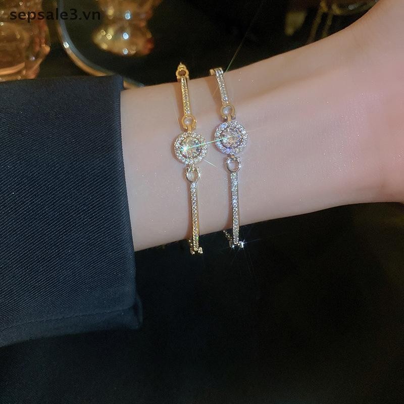 # Sepsale # Vòng tay Zircon có thể điều chỉnh lấp lánh sang trọng nhẹ nhàng Thời trang chất lượng cao Vòng tay phù hợp cho nữ Trang sức đám cưới Quà tặng sinh nhật.