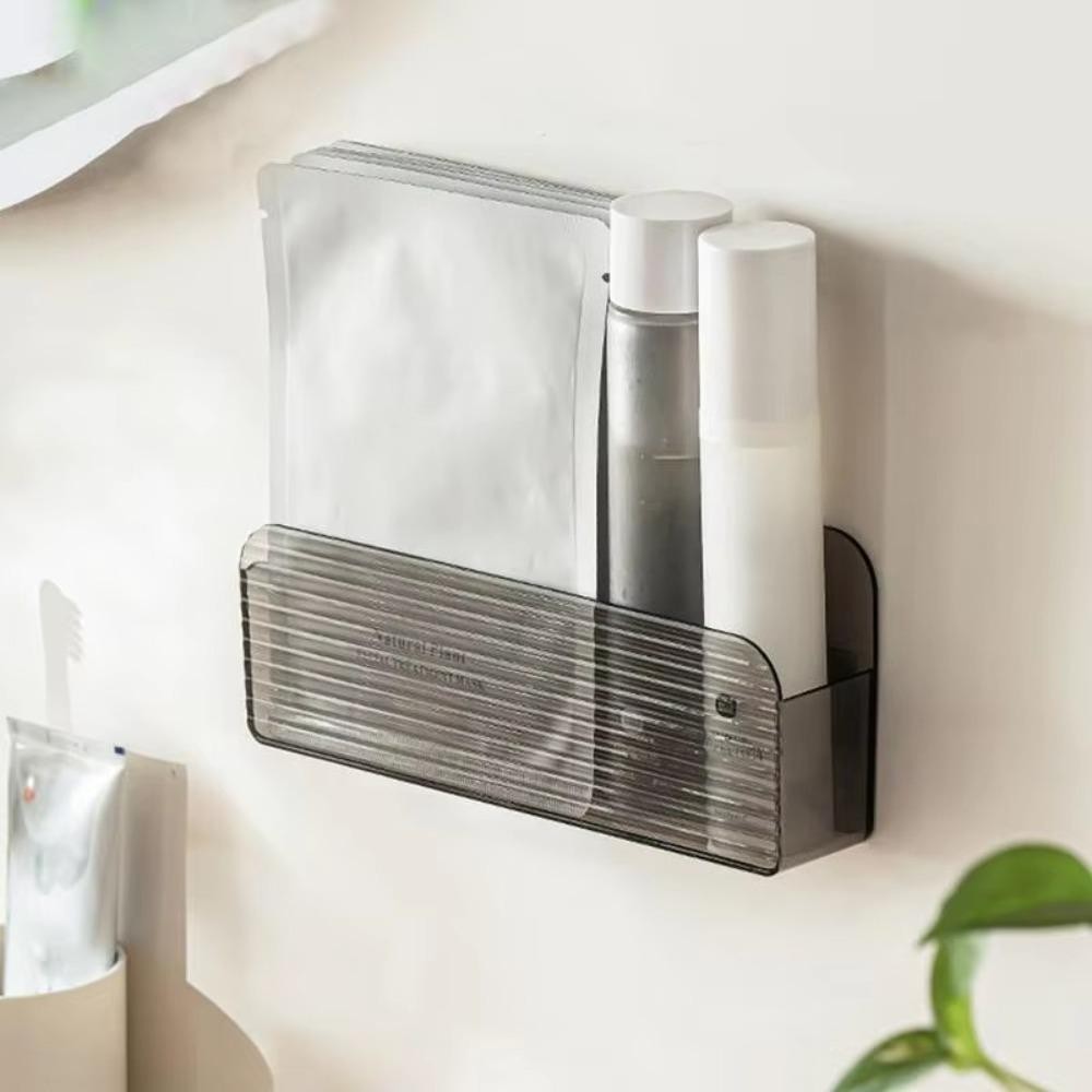 Kệ lưu trữ di động tại nhà BAMBOOB, Hộp lưu trữ điều khiển từ xa đa chức năng không đục lỗ, Hộp lưu trữ máy tính để bàn trong suốt treo tường