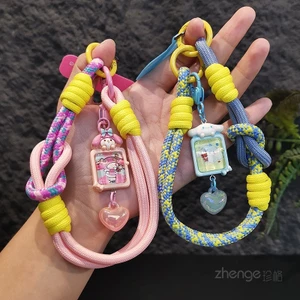 Cổ Tay & Nhẫn Kép Sử Dụng Điện Thoại Di Động Dây ins Hoạt Hình Dễ Thương Kuromi Mặt Dây Chuyền Vỏ Điện Thoại Mặt Dây Chuyền Nữ Phong Cách Ngắn