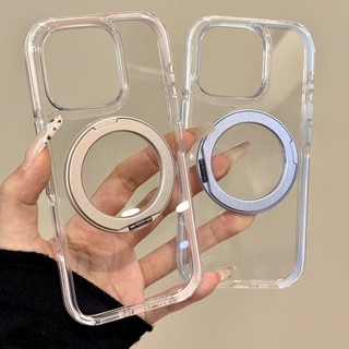Khung chống va chạm sang trọng Giá đỡ xoay 360 độ Vỏ điện thoại di động cho iPhone16 15 14 13 Pro Max Vỏ bảo vệ camera chống sốc chống rơi mặt sau cứng