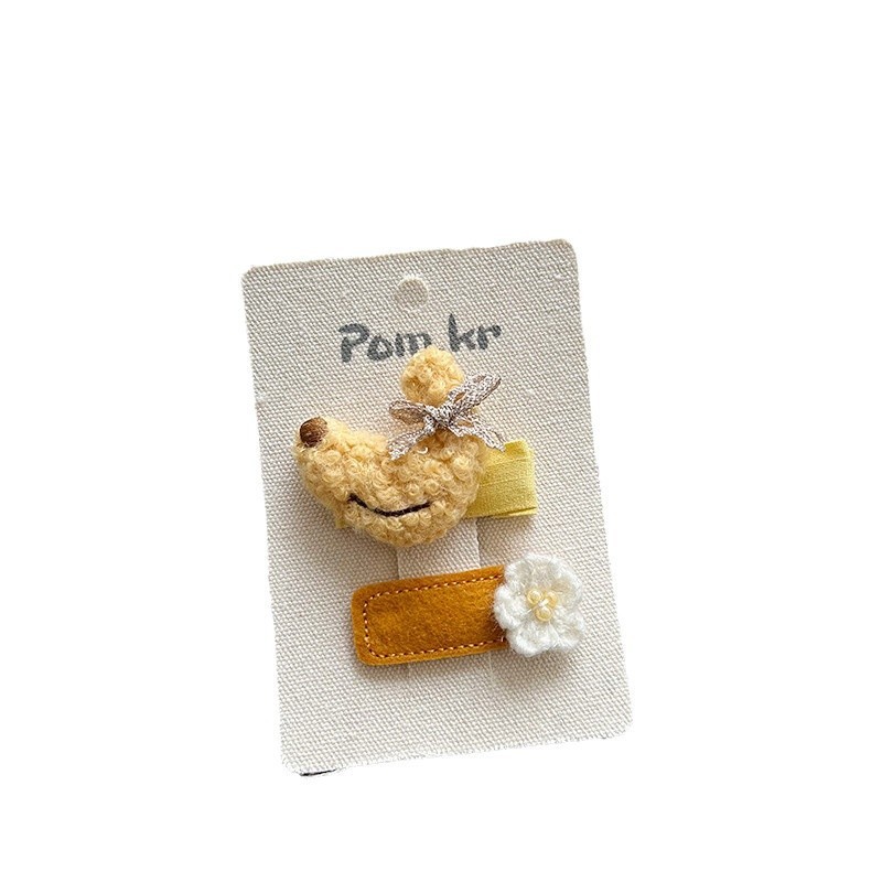 Bộ kẹp tóc màu vàng dễ thương cho bé gái