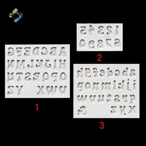 B & N Số Khuôn Chữ Cái Khuôn Silicon 3D Fondant Khuôn Bánh Dụng Cụ Trang Trí.