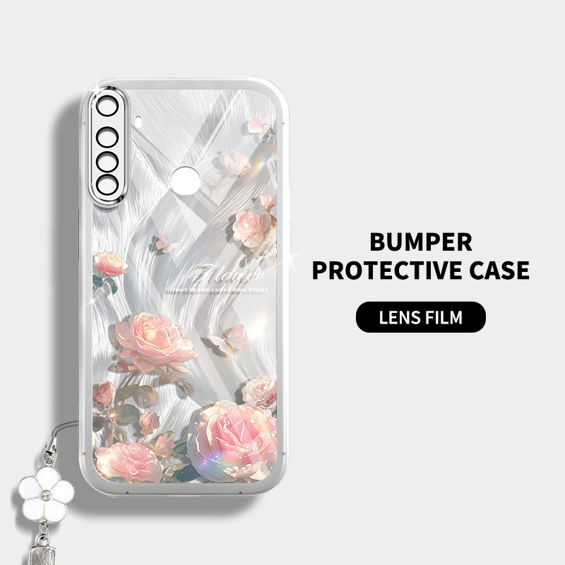 Ốp Điện Thoại YBD Cho OPPO Realme 5 5i 5S 6i C3 C3i Realme Narzo 10 10A 20A Nghệ Thuật Không Gian Giấc Mơ Họa Tiết Hoa Có Dây Buộc
