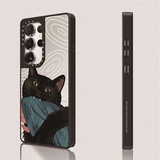 Casetify X bite you Case Matte Black & Sliver Mirror Vỏ hút từ tính Samsung Galaxy S23 S24 S25 Ultra Plus Mặt sau cứng có hộp khắc logo