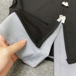 Áo thun kiểu Bigsize nữ thiết kế cổ tim vạt xẻ đính nơ vải gân tăm co giãn thoải mái ôm tôn thon gọn dáng - A271