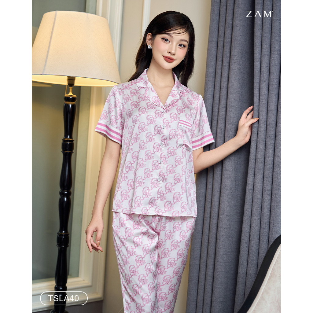 Ảnh BỘ MẶC NHÀ SHE BY ZAM - TSLA40 - BỘ NGẮN TAY QUẦN LỬNG CUTE HỒNG 4