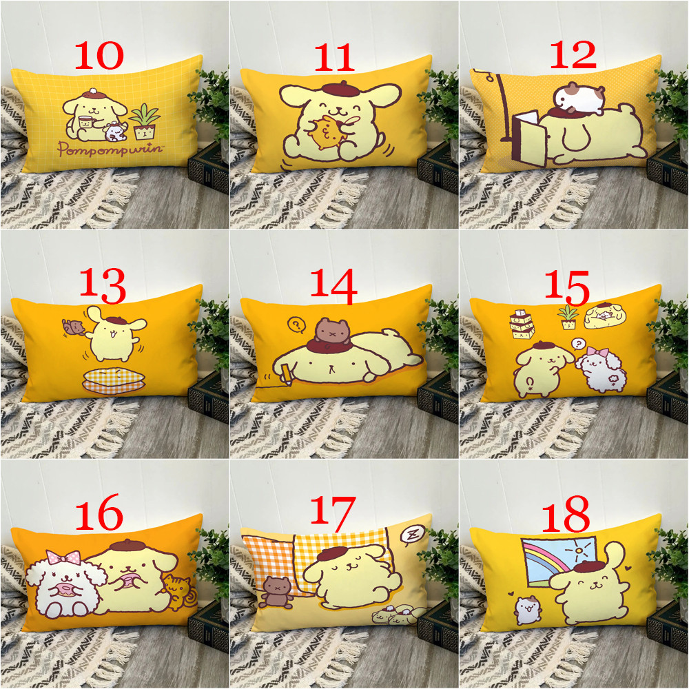 Sanrio Pompompurin Vỏ Gối Hình Chữ Nhật In Hình Một Mặt Đệm Polyester Trang Trí Nhà Cửa Món Quà Tốt Nhất (Không Có Lõi)