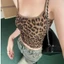 IAPPORTUNIA Da Báo In Sling, Look Slim Summer Spice Girl Vest, Thời Trang Thoáng Mát Thông Thường Khí Ống Top Ngoài Trời