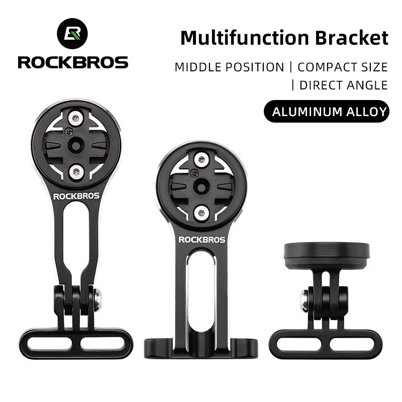Rockbros Đồng Hồ Tốc Độ Mở Rộng Giá Đỡ Garmin Wahoo Bryton Tích Hợp Hợp Hợp Kim Nhôm Tay Cầm Đứng Gắn Đèn Pha Xe Đạp Mở Rộng Hỗ Trợ Giá Đỡ