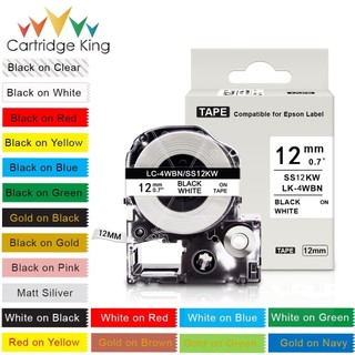 1 Chiếc 12 Mm SS12KW Băng 6 / 9 Mm Nhãn ST9KW ST6KW LK-4WBN ST12KW SC12YW SC12BW Tương Thích Cho Máy In Nhãn Epson LW-300 LW-400