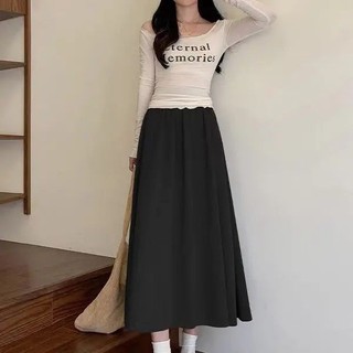 Dây Co Giãn Màu Trơn Đơn Giản Phong Cách Preppy Váy Rời Mùa Hè Mỏng Phong Cách Ôm Hơn Nhìn Phong Cách Mới Lười Nhỏ Tính Khí Over-the-Knee Ple