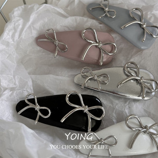 Yoing / Kim Loại Phong Cách Nơ Da Tóc Nổ Bên Phụ Kiện Tóc Kết Cấu Cao Cấp Phong Cách Mới