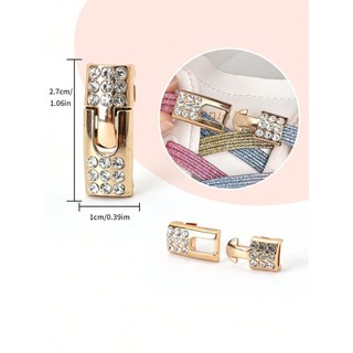 1 Cặp Kim Cương Giả Khóa Đàn Hồi Không Buộc Dây Giày Màu Kẹo Dây Giày Thích Hợp Cho Giày Thể Thao Và Giày Thể Thao Dây Giày Đế Bằng