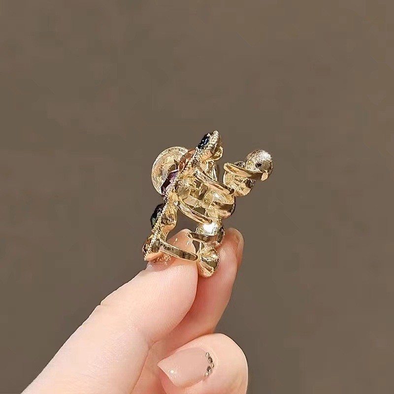 Mauropoli [Sẵn Sàng] Phong Cách Mới Obsidian Pha Lê Cá Mập Kẹp Tóc Nữ Xoắn Bím Đầu Cao Cấp Phụ Kiện Mũ Đội Đầu