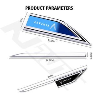 2 Cái / bộ Vinfast Xe Fender Kim Loại Miếng Dán Bên Ngoài Trang Trí Bên Phải Trái Đề Can Sửa Đổi Cho Vinfast Lux A Fadil President SA VF E34 Phụ Kiện