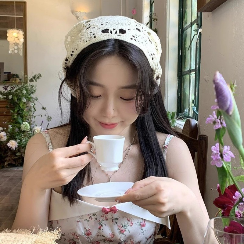 Khăn quàng cổ tam giác dệt kim rỗng dành cho nữ - Băng đô phong cách mục vụ - Xuân hè Thời trang Pháp ngọt ngào - Ảnh du lịch Turban Bandana - Phụ kiện tóc phổ biến