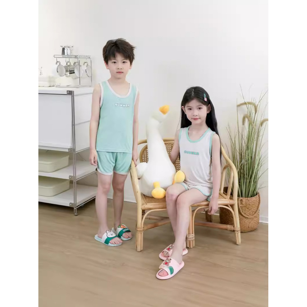 Trẻ Em Ice-Feeling Vest Phù Hợp Với 100-180 Kích Thước Vừa Lớn Trẻ Em Mùa Hè Mỏng Phù Hợp Với Phong Cách Mới Nữ Nam Rời Thường Ngày Homewear RHHE