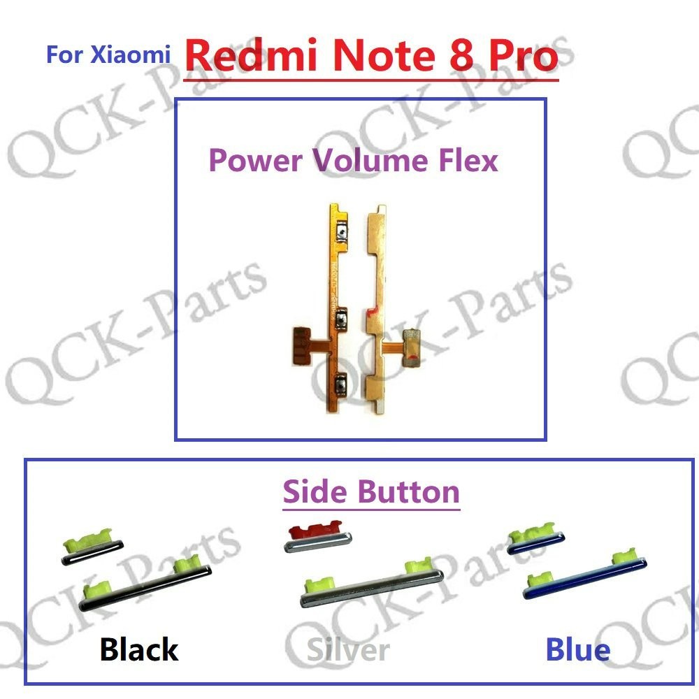 [Qck] Dành cho Xiaomi Redmi Note 8 Pro Phím nguồn bên + Bộ nút âm lượng ...