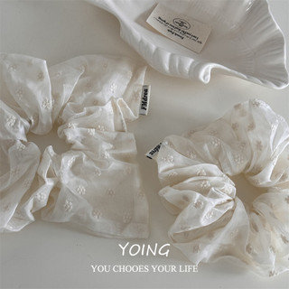 Yoing / Pháp Thanh Lịch Pure Desire Sữa Trắng Thêu Hoa Nhỏ Tóc Vòng Vuông Kết Cấu Phụ Kiện Tóc Phong Cách Mới