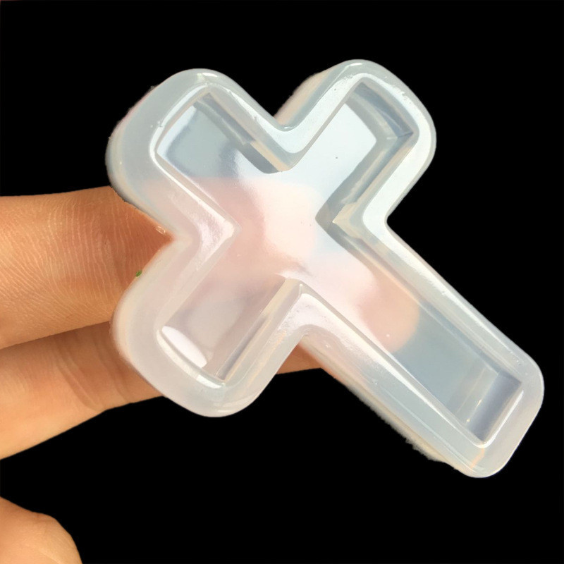 Gương Retro Cross khuôn silicon đa năng với đục lỗ, dùng làm mặt dây chuyền, trang sức, socola, trang trí bánh