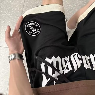 Quần short nam ESEA American retro dáng rộng phong cách đường phố thời trang in hình quần short thể thao đa năng