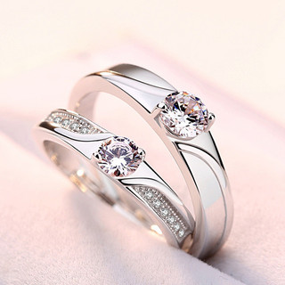 Nhẫn Cặp Đôi Nam Nữ Phong Cách Cầu Hôn Nhẫn Kim Cương Niche Tất Cả Trận Đấu Chỉ Số Nhẫn Thời Trang Đơn Giản Mở Nhẫn