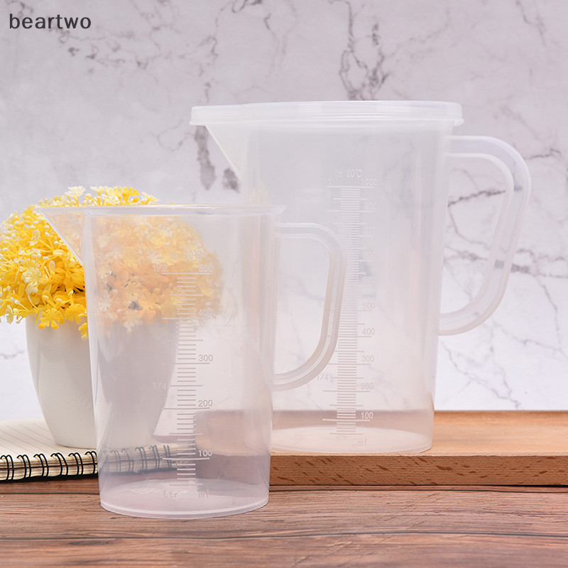 < Beartwo > Cốc đo lường bằng nhựa Tay cầm dày Vỏ niêm phong Đồ dùng nấu ăn nhà bếp Đẹp