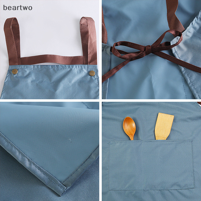 < Beartwo > Tạp dề nhà bếp Tạp dề chống thấm nước dành cho nữ có túi Tạp dề phục vụ bàn đẹp