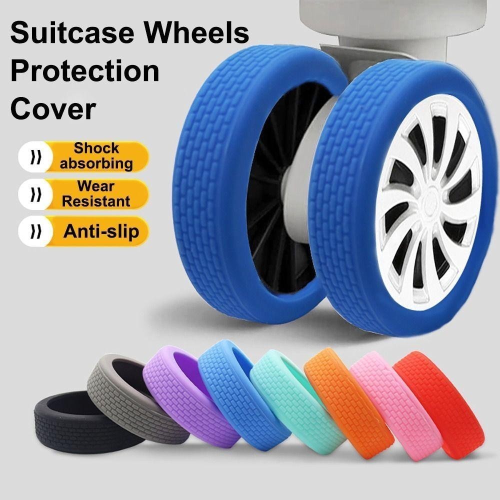 ROLY 8 cái/bộ bảo vệ bánh xe vali silicone im lặng, giảm ồn cho vali du lịch, xe đẩy