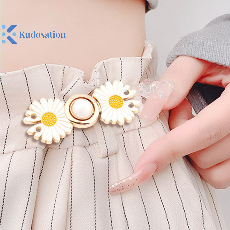 Kudosation Quần Jean Khóa Thắt Lưng Đóng Thắt Lưng Nút Thắt Lưng Có Thể Tháo Rời Kim Loại Chân Có Thể Điều Chỉnh Eo Kẹp Đồ Trang Trí Nút Váy Quần Áo Quần Jean Phụ Kiện