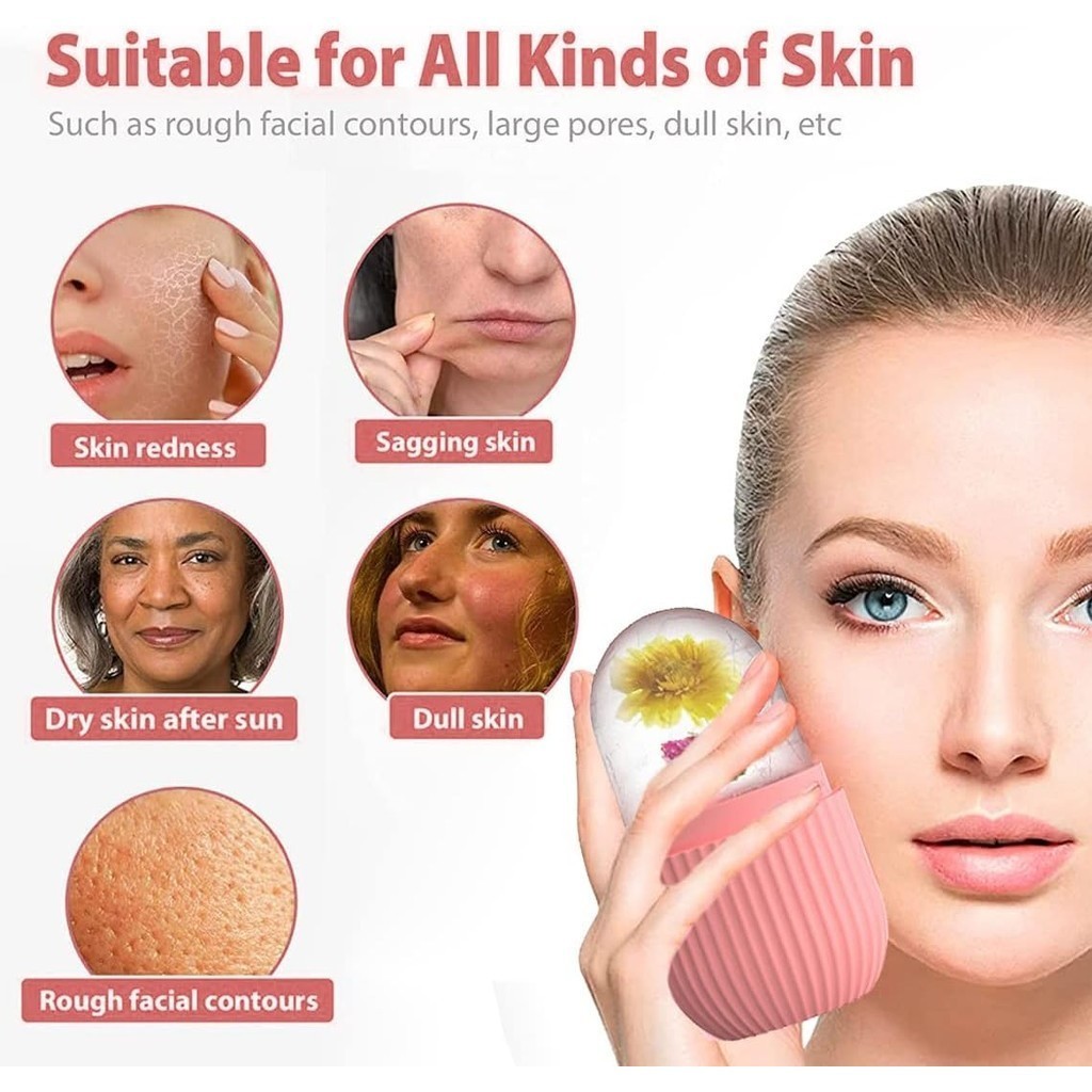 1 Con Lăn Đá Silicon Cho Mặt - Da Massage - Con Lăn Massage Làm Đẹp Cho Mắt, Cổ, nếp nhăn hiệu quả với bóng đá massage mặt cao cấp!