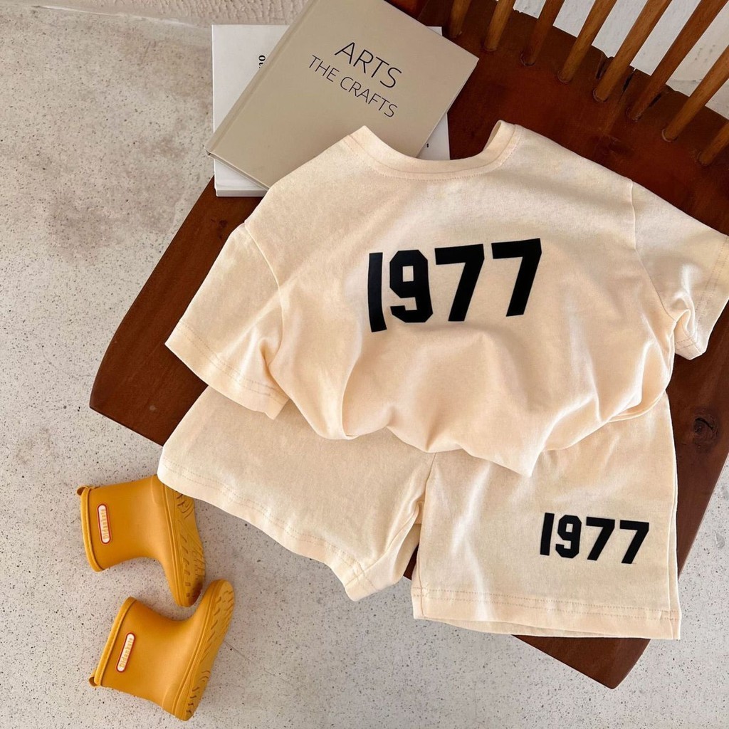 Trẻ Em Mùa Hè Phong Cách Mới Cotton Nguyên Chất In Kỹ Thuật Số Quần Short Tay Ngắn Phù Hợp Với Thời Trang Thường Ngày Hai Mảnh Phù Hợp Với 1HGG