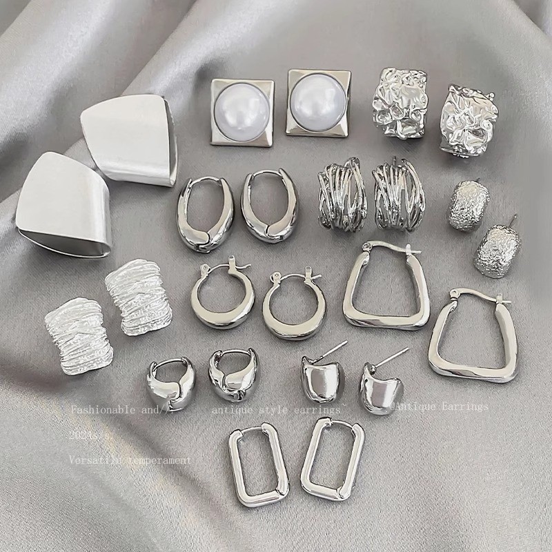 Bông tai bạc cao cấp Hàn Quốc, thanh lịch và nhẹ nhàng, dành cho nữ