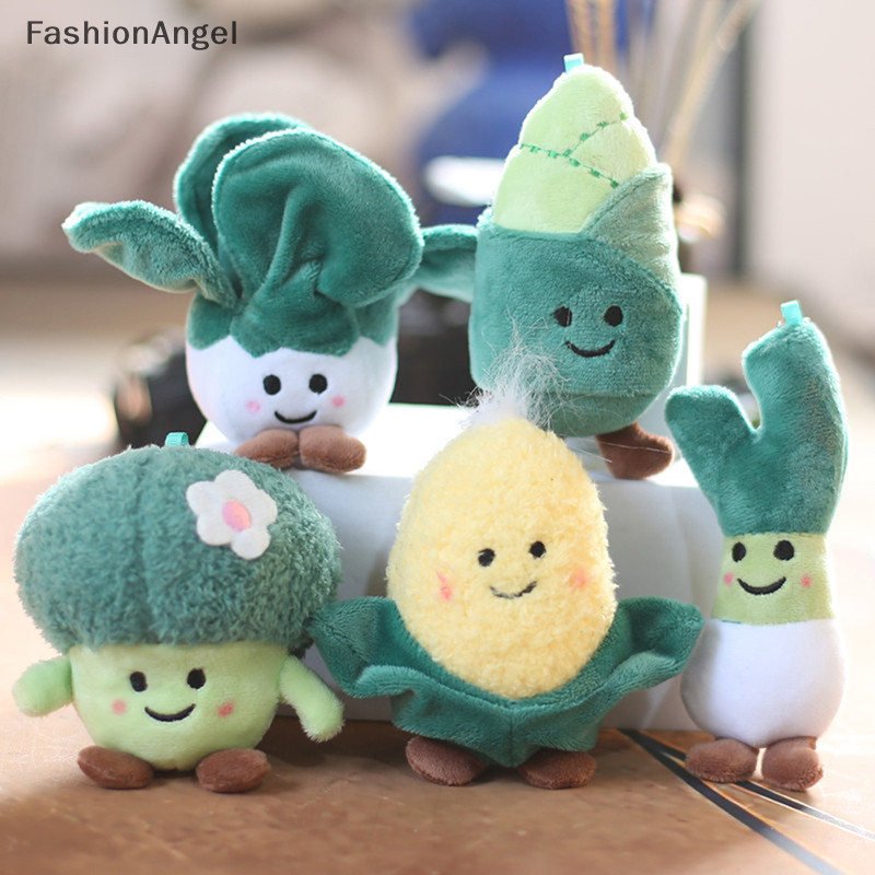 FashionAngel Rau Sang Trọng Hoạt Hình Bắp Cải Ngô Thổ Cẩm Mặt Dây Chuyền Búp Bê Nhồi Bông Mềm Móc Khóa Ba Lô Túi Xe Trang Trí Kid Quà Tặng TH