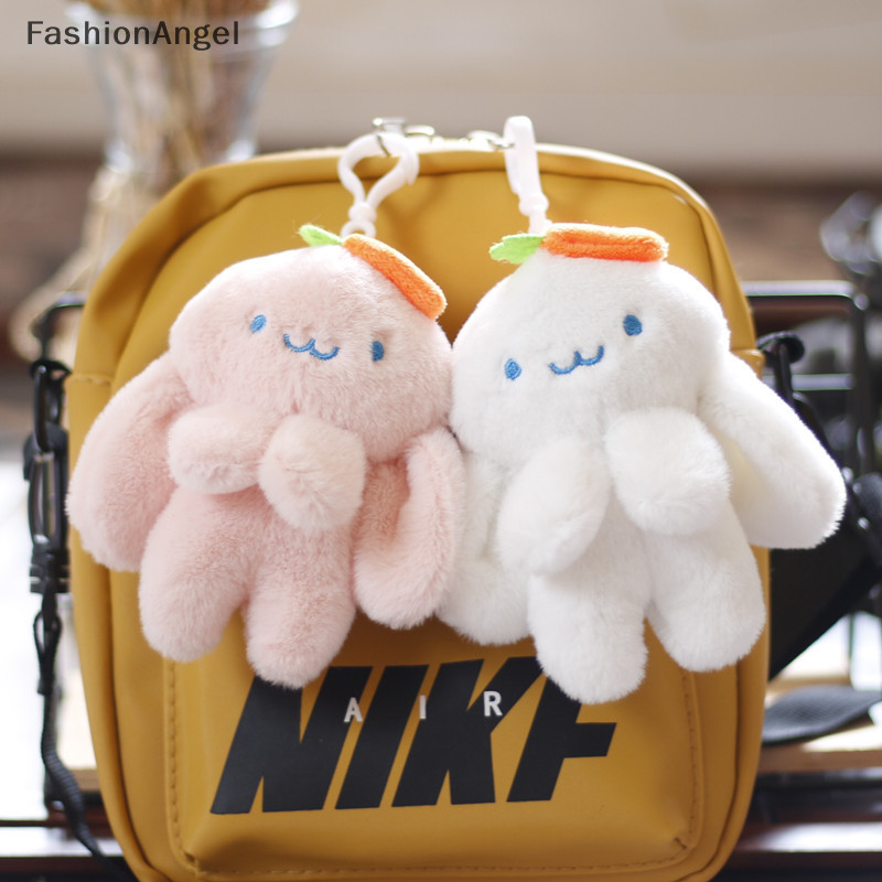 FashionAngel 1Pc Sang Trọng Dài Tai Củ Cải Schoolbag Móc Khóa Hoạt Hình Túi Mặt Dây Chuyền TH