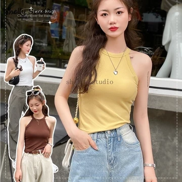 Áo ba lỗ trơn thông thường dành cho nữ Áo ba lỗ ren cổ điển, áo ngắn nữ có đệm ngực, áo crop top cơ bản