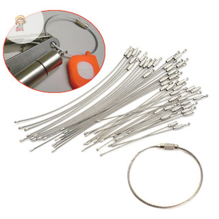 Twe 10 Chiếc Thời Trang Đi Bộ Đường Dài Dụng Cụ Dây Móc Khóa Cáp Vòng Chìa Khóa Thép Không Gỉ 10 / 15 / 20cm VN