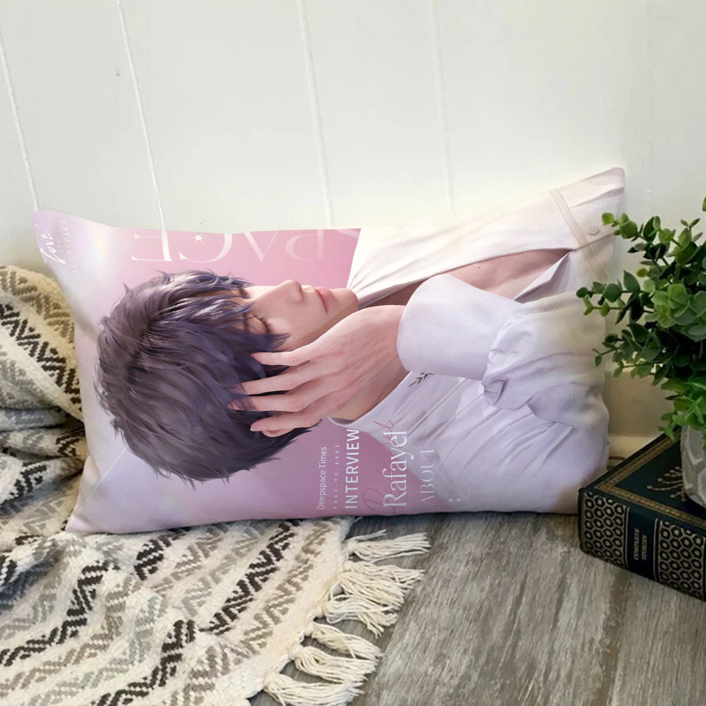 Vỏ gối hình chữ nhật Love and Deepspace Rafayel, Xavier và Zayne Vỏ đệm Polyester in một mặt Trang trí nội thất Món quà tốt nhất (Không có lõi)