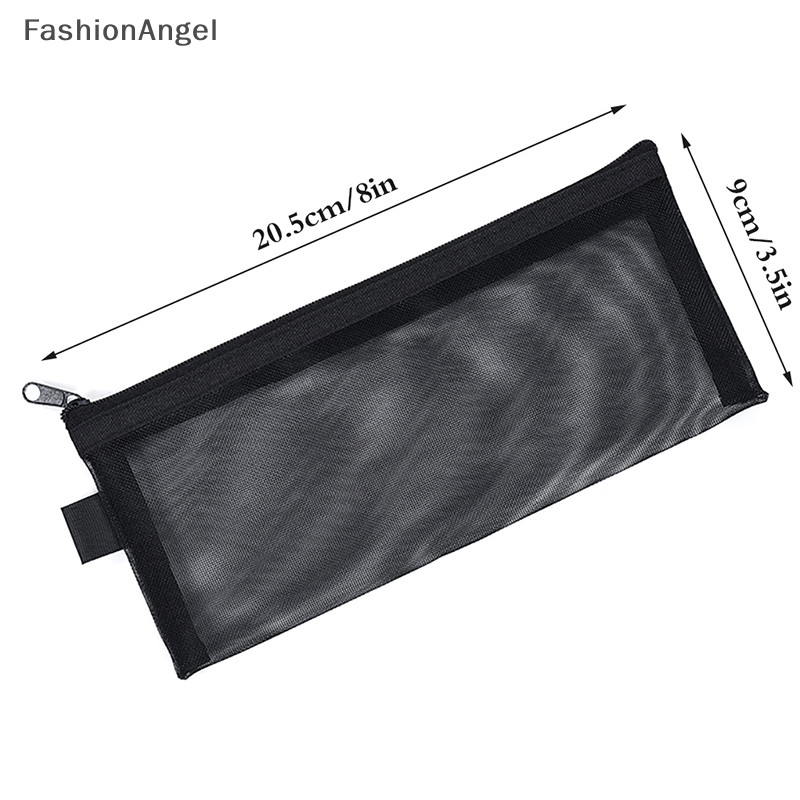 Fashionangel 1Pc Lưới Trong Suốt Hộp Đựng Văn Phòng Sinh Viên Túi Bút Hộp Đựng Hóa Đơn Túi Đựng TH