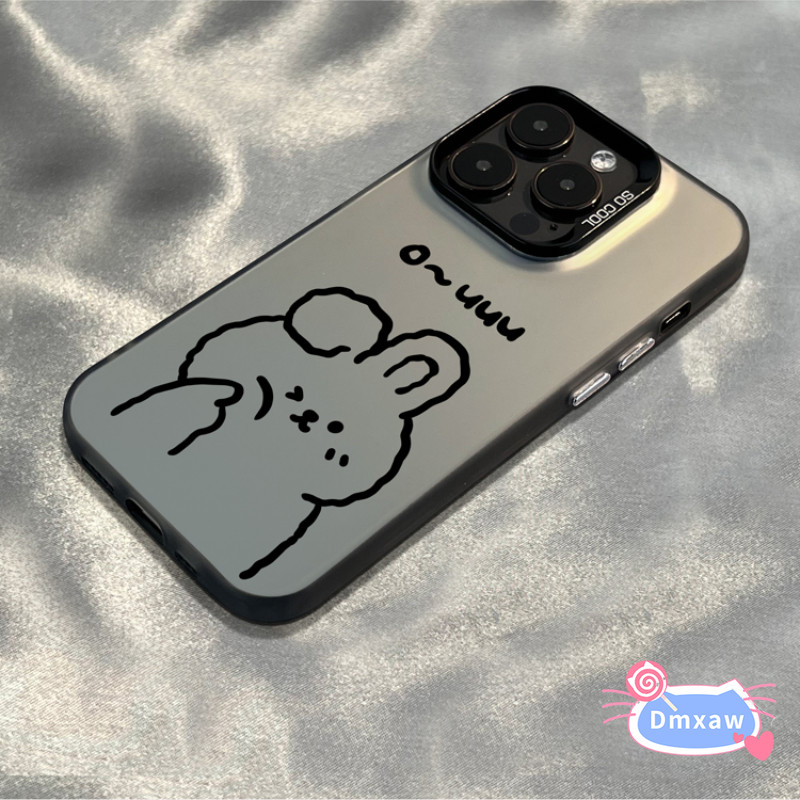 Ốp điện thoại hình gấu hoạt hình cho iPhone 15 Pro Max 14 Plus 13 12 11 Pro Max X XR XS Max 8 7 Plus SE 2020 Vỏ mềm hình thỏ dễ thương Vỏ cặp đôi Vỏ chống sốc