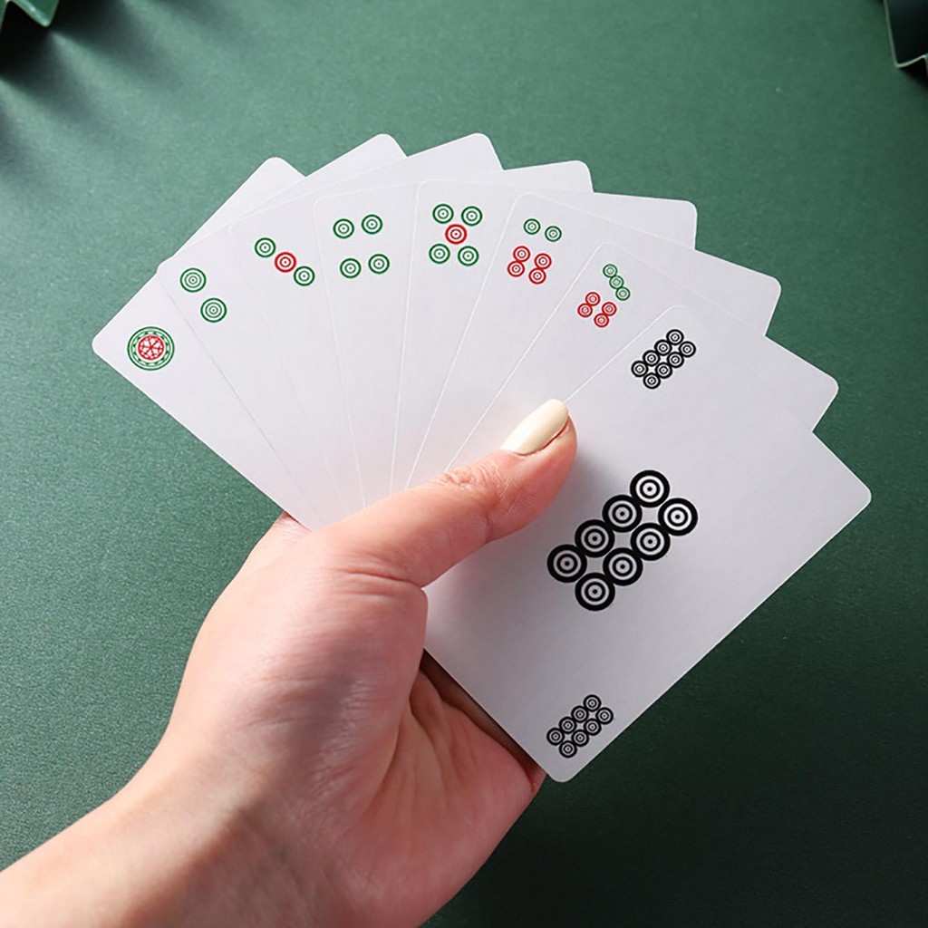 Bộ thẻ mạt chược Trung Quốc 144 tờ Thẻ chơi mạt chược dày Poker Trò chơi du lịch sáng tạo dành cho người lớn solekvn