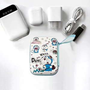 Dễ Thương Doremon Kỹ Thuật Số Túi Bảo Quản Cáp USB Túi Bảo Quản Du Lịch Dụng Cụ Điện Tử Túi Bảo Quản Mini Vỏ Bảo Vệ