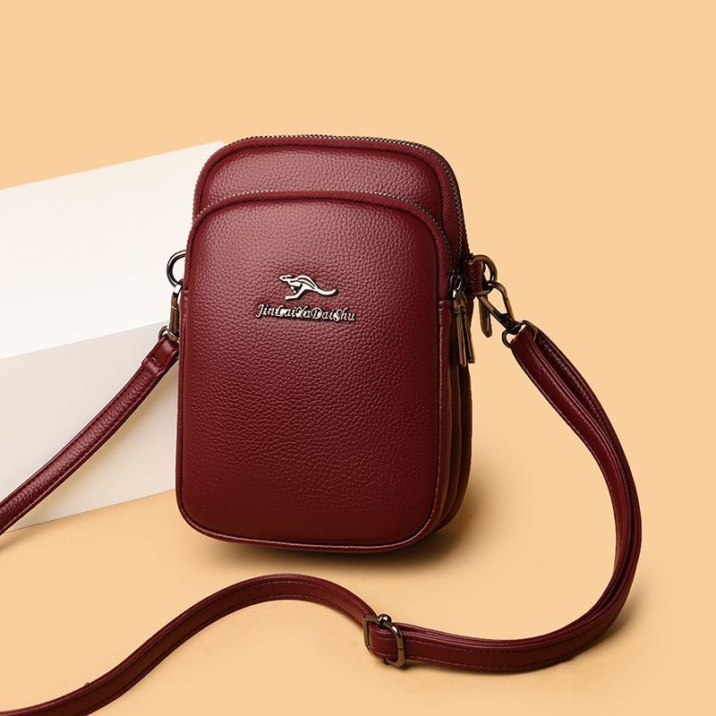 New Women's Genuine Leather Phone Bag, Ladies' Crossbody Small Bag, Trendy High-End Fashion Cowhide Waist Bag, Casual Versatile